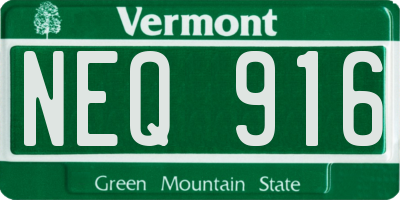 VT license plate NEQ916