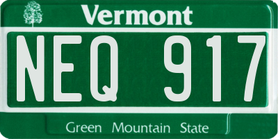 VT license plate NEQ917