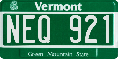 VT license plate NEQ921