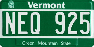 VT license plate NEQ925