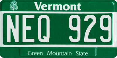VT license plate NEQ929