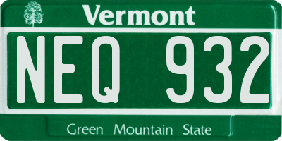 VT license plate NEQ932