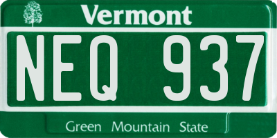 VT license plate NEQ937