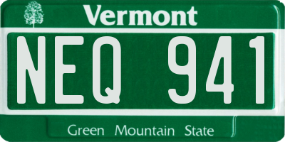 VT license plate NEQ941