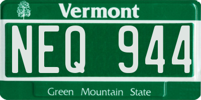 VT license plate NEQ944