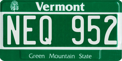 VT license plate NEQ952