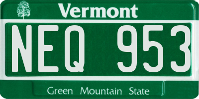 VT license plate NEQ953