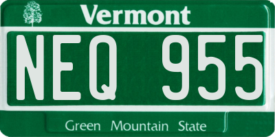 VT license plate NEQ955
