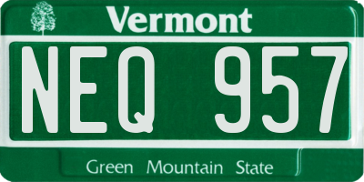 VT license plate NEQ957