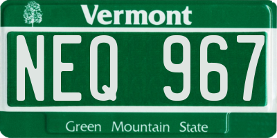 VT license plate NEQ967