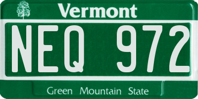 VT license plate NEQ972