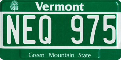 VT license plate NEQ975