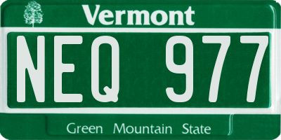 VT license plate NEQ977