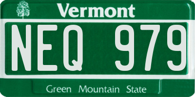 VT license plate NEQ979