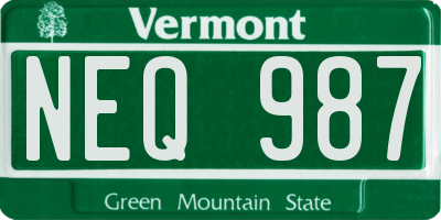 VT license plate NEQ987