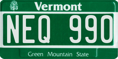 VT license plate NEQ990