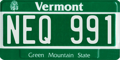 VT license plate NEQ991
