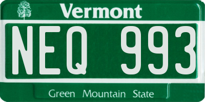 VT license plate NEQ993