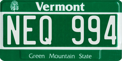 VT license plate NEQ994
