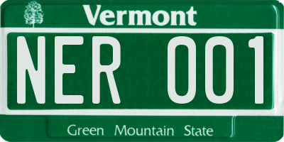 VT license plate NER001