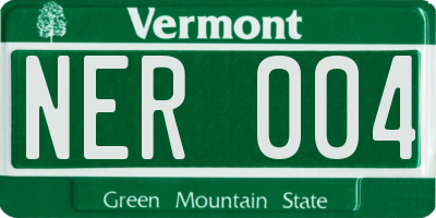VT license plate NER004