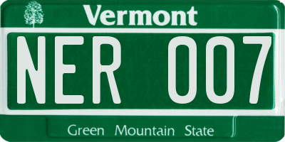 VT license plate NER007