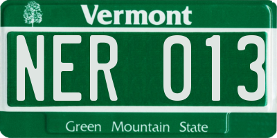 VT license plate NER013