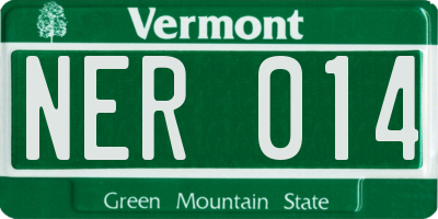 VT license plate NER014