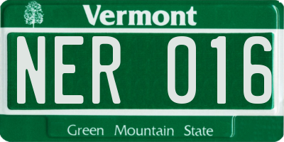 VT license plate NER016