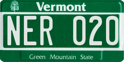 VT license plate NER020