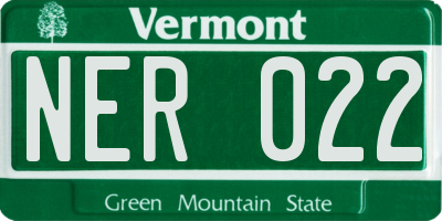 VT license plate NER022