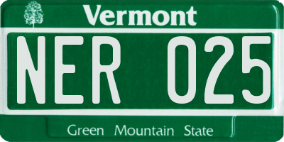 VT license plate NER025