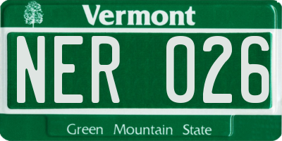 VT license plate NER026