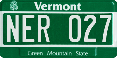 VT license plate NER027