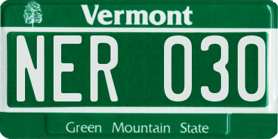 VT license plate NER030