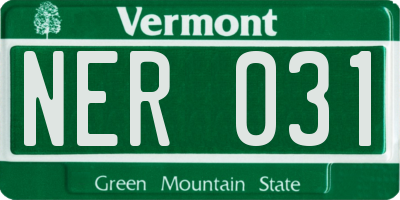 VT license plate NER031