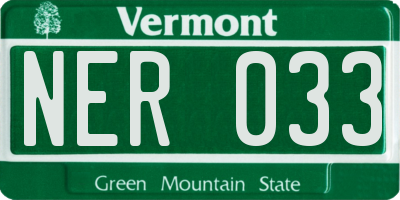 VT license plate NER033