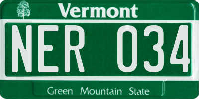 VT license plate NER034