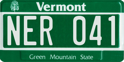 VT license plate NER041