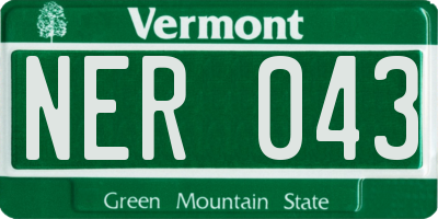 VT license plate NER043