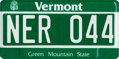 VT license plate NER044
