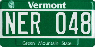 VT license plate NER048