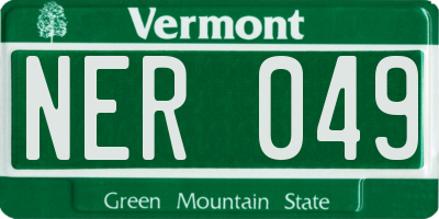 VT license plate NER049