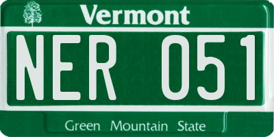 VT license plate NER051