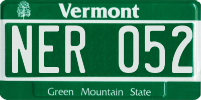 VT license plate NER052