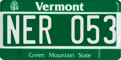 VT license plate NER053