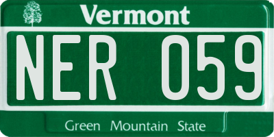 VT license plate NER059