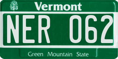 VT license plate NER062
