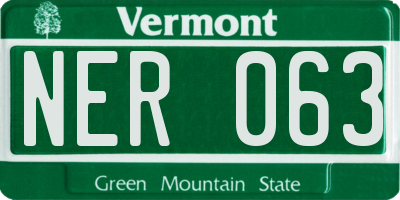 VT license plate NER063
