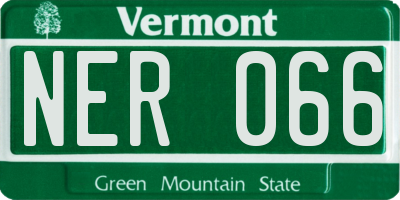 VT license plate NER066